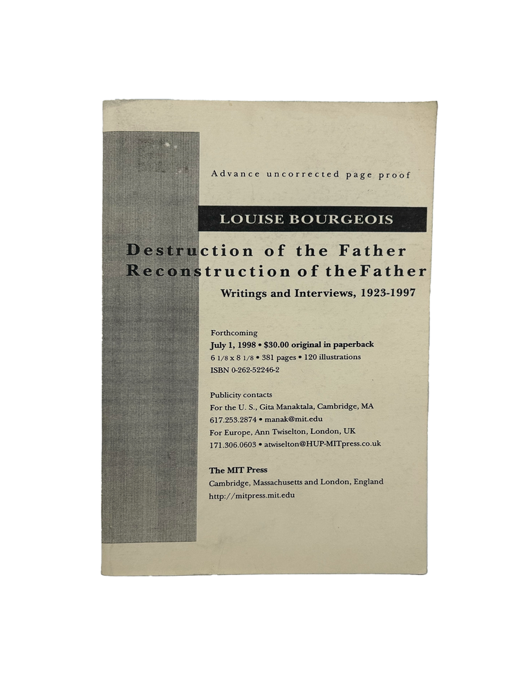 Item #1035 destruction of the father, reconstruction of the father: writings and interviews,...