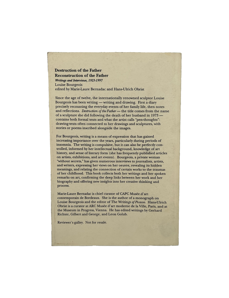 destruction of the father, reconstruction of the father: writings and interviews, 1923-1997