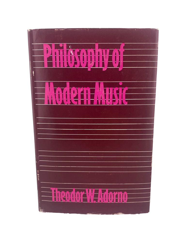 Item #1053 philosophy of modern music. theodor w. adorno