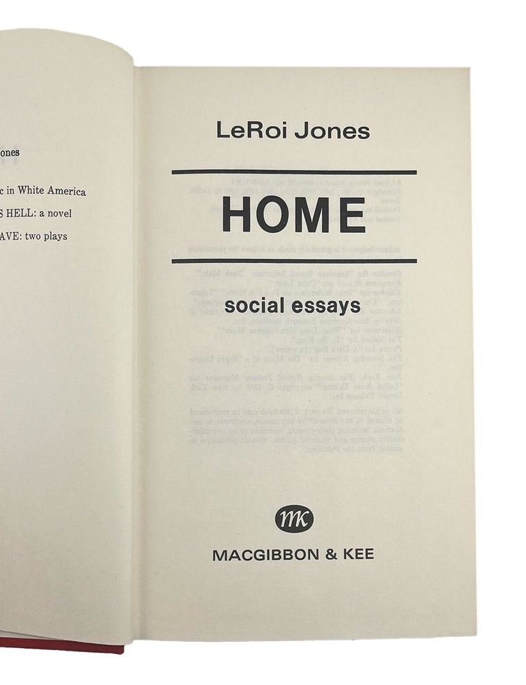 home: social essays by leroi jones