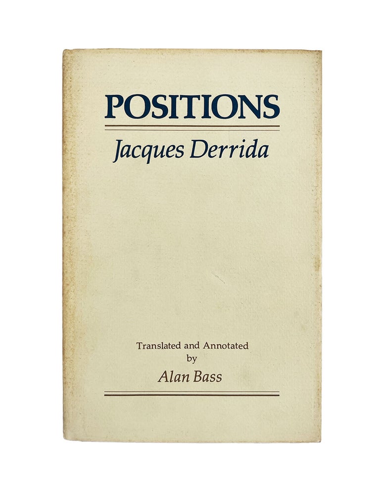 Item #1185 positions. jacques derrida