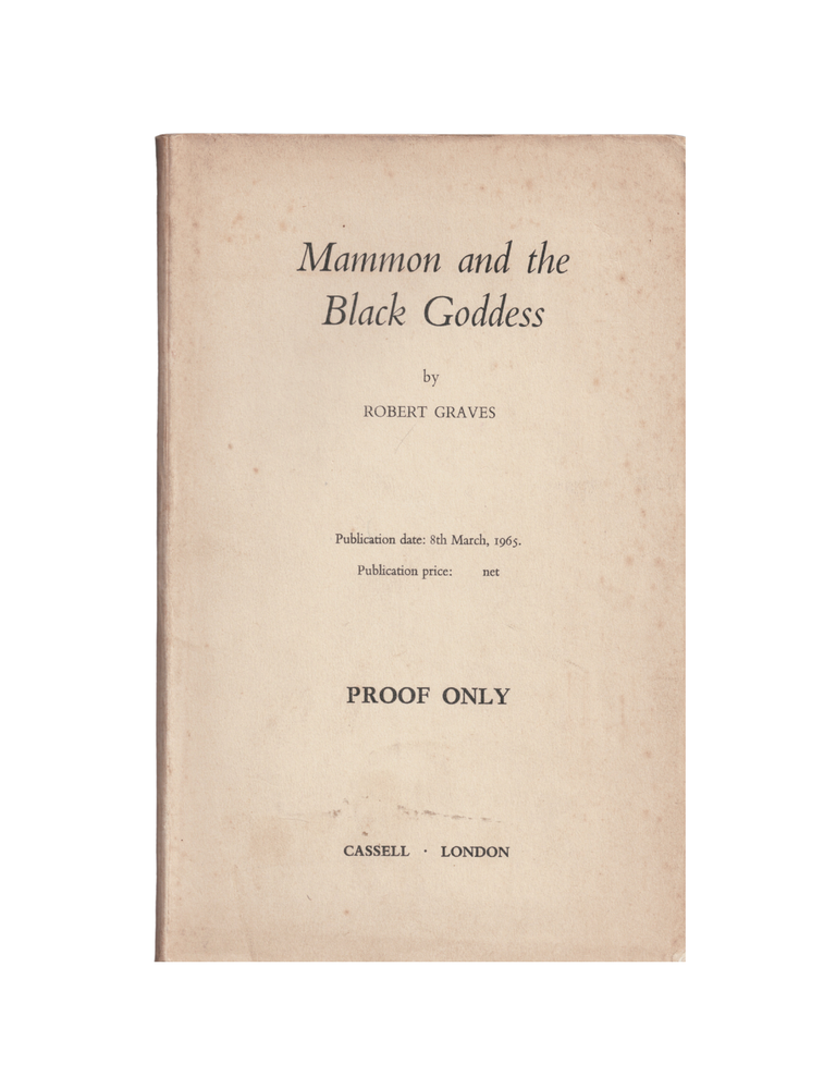 Item #1406 mammon and the black goddess. robert graves