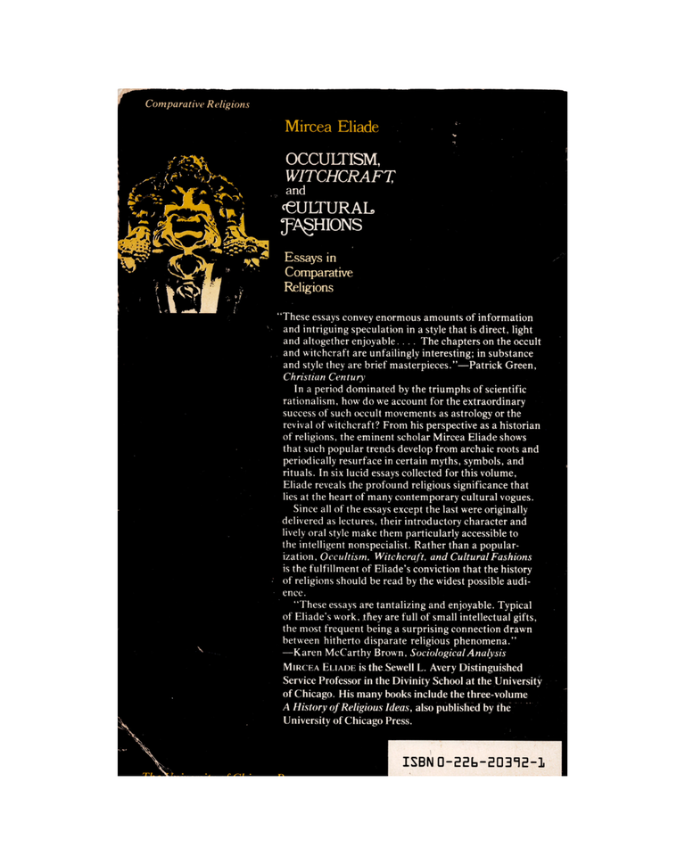occultism, witchcraft, and cultural fashions: essays in comparative religions