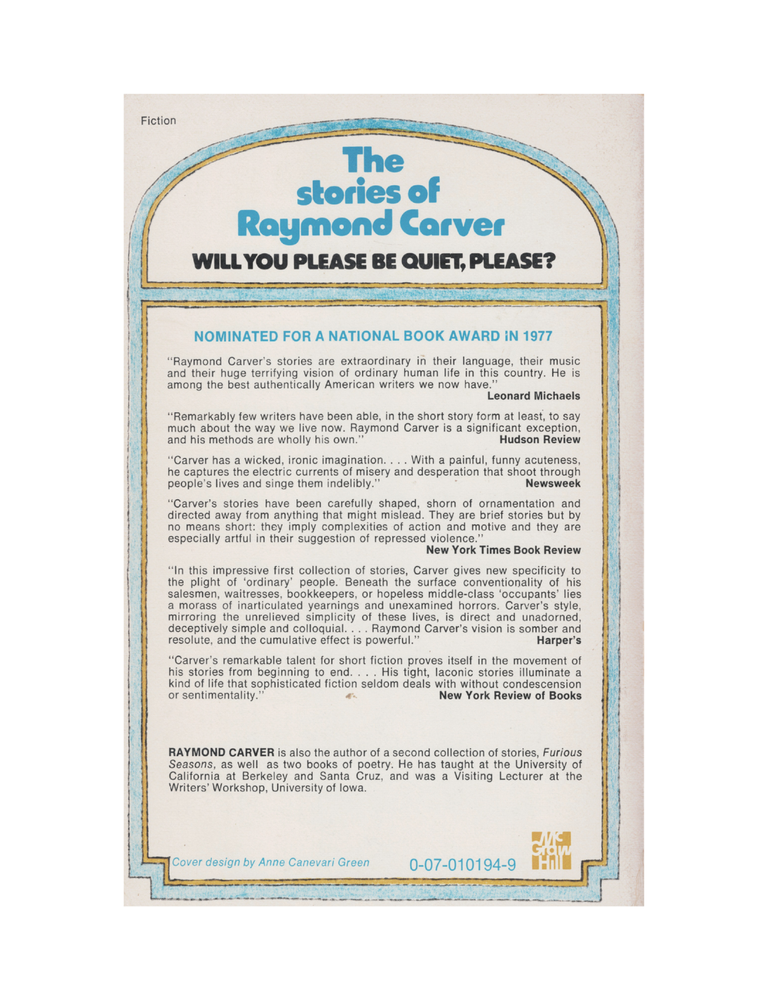 will you please be quiet, please? the stories of raymond carver
