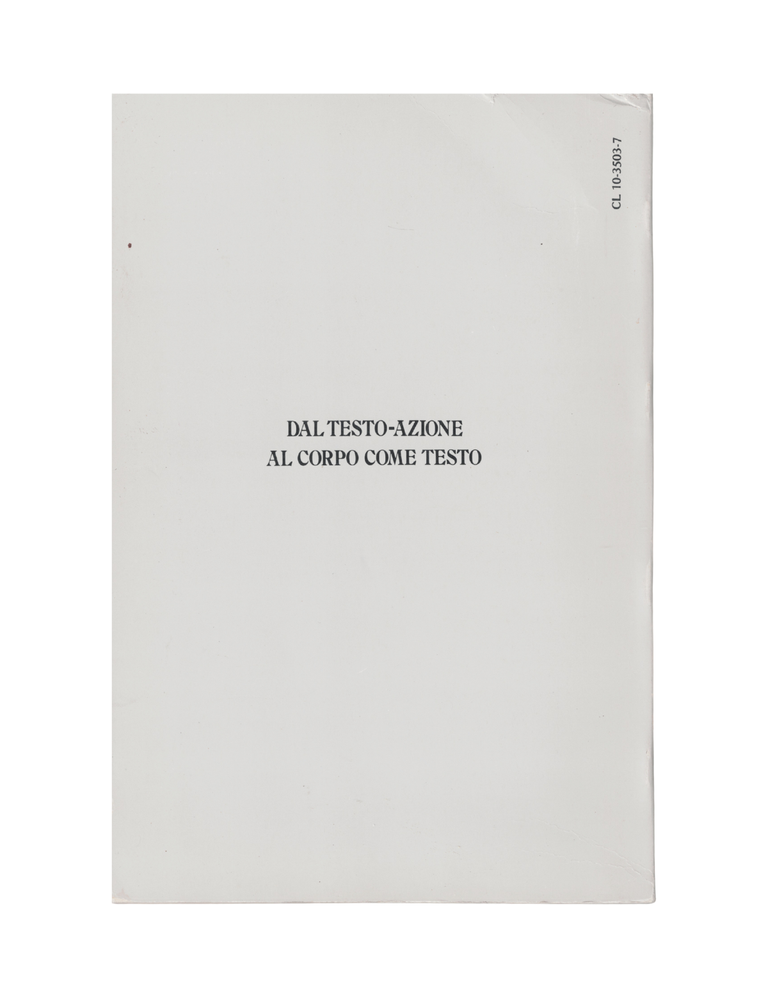 dal testo azione al corpo come testo