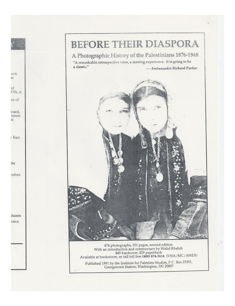 before their diaspora: a photographic history of the palestinians 1876-1948