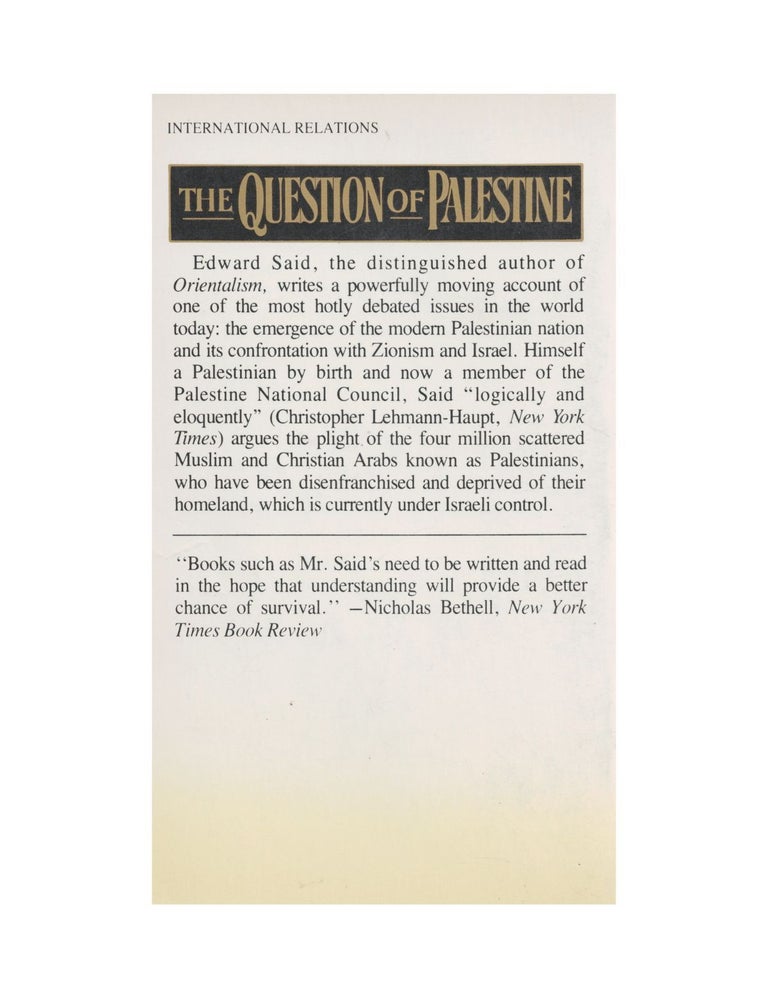 the question of palestine