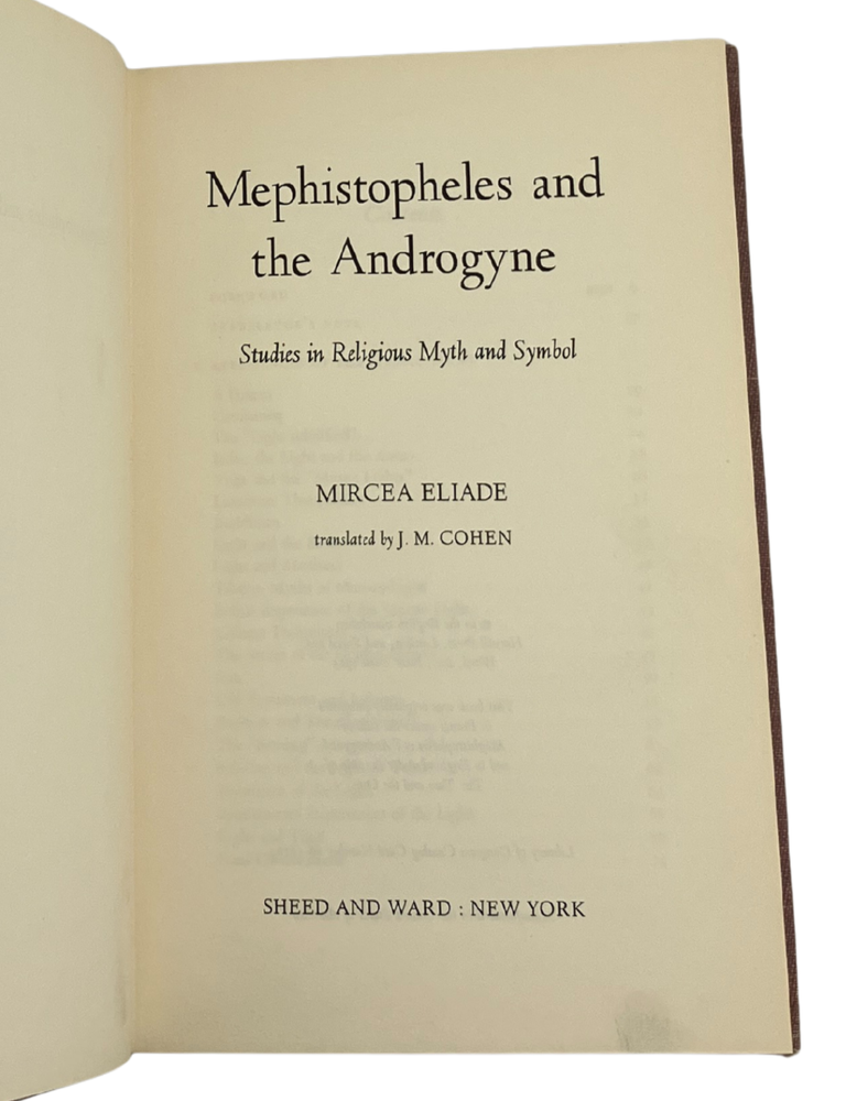 mephistopheles and the androgyne: studies in religious myth and symbol