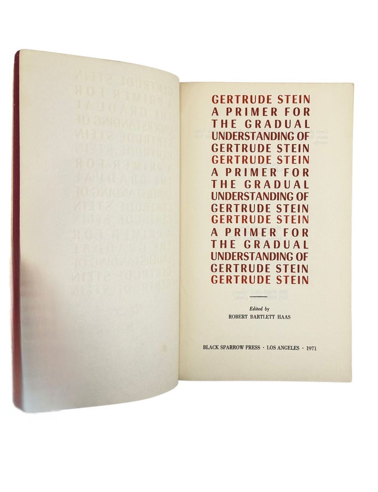 a primer for the gradual understanding of gertrude stein