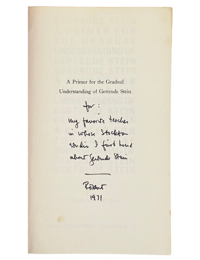 a primer for the gradual understanding of gertrude stein