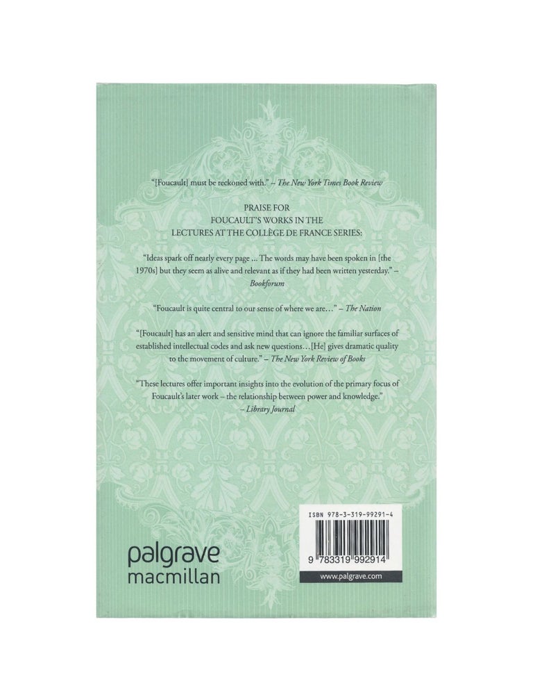 penal theories and institutions: lectures at the collége de france, 1971 - 1972