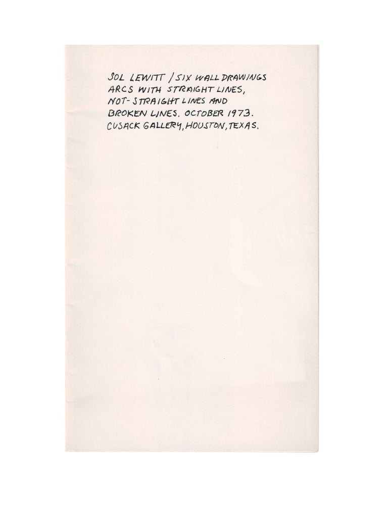 six wall drawings, arcs with straight lines, non-straight lines and broken lines. sol lewitt.