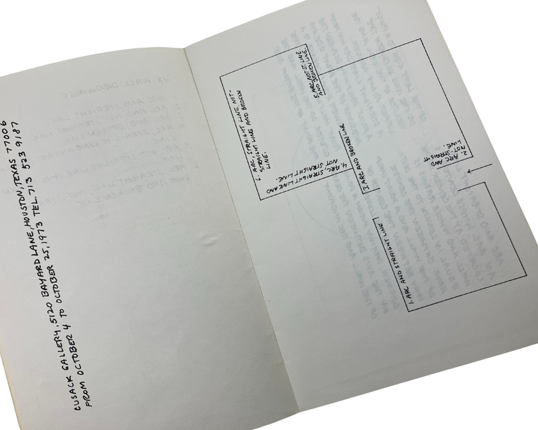 six wall drawings, arcs with straight lines, non-straight lines and broken lines