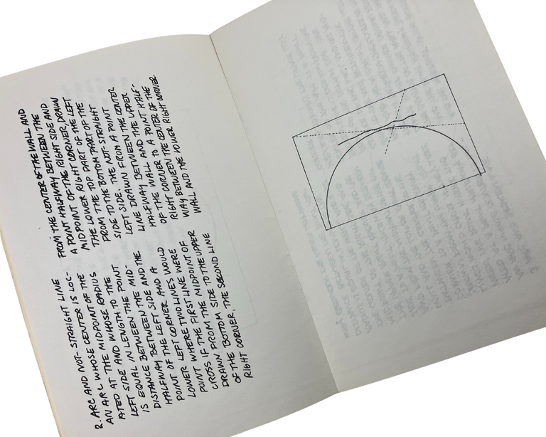 six wall drawings, arcs with straight lines, non-straight lines and broken lines