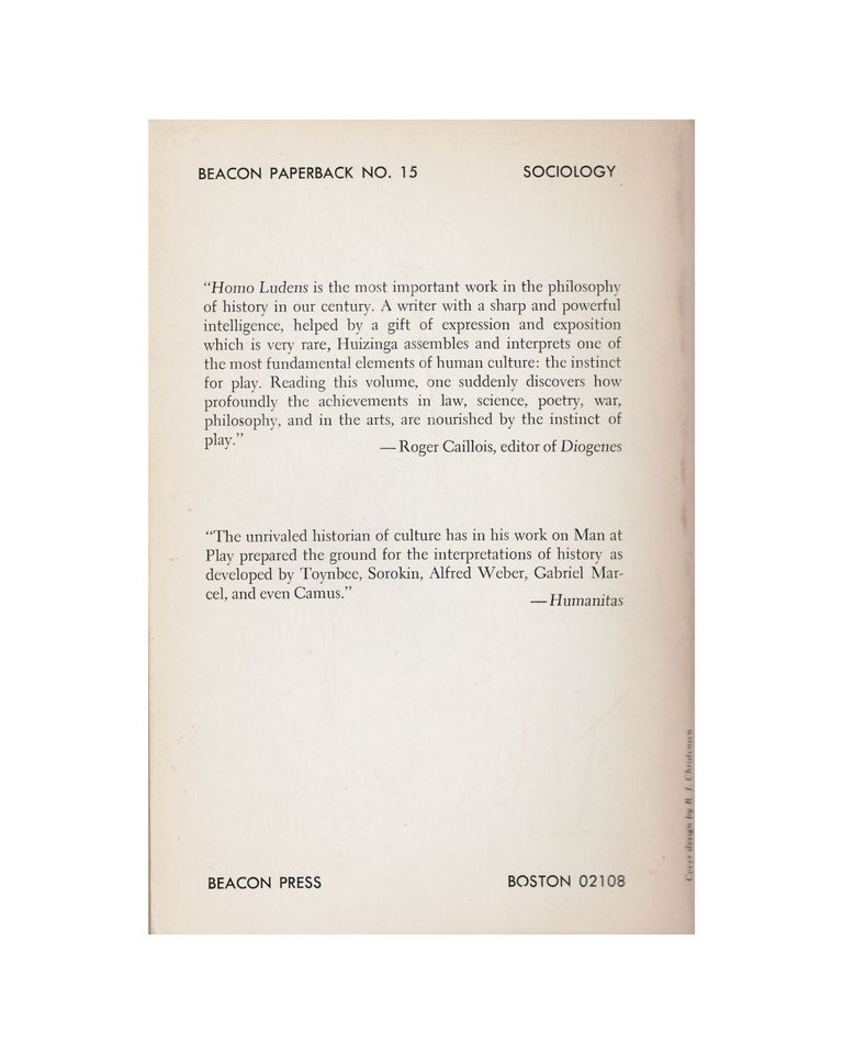 homo ludens: a study of the play element in culture