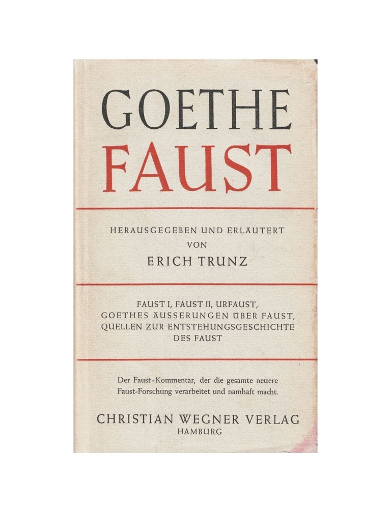 Item #1921 faust. johann wolfgang von goethe