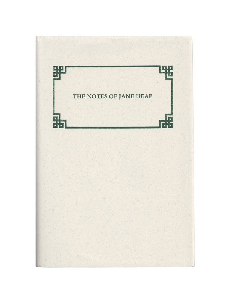 Item #2083 the notes of jane heap. jane heap