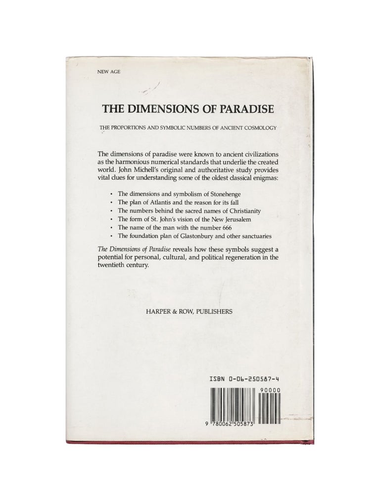 the dimensions of paradise: the proportions and symbolic numbers of ancient cosmology