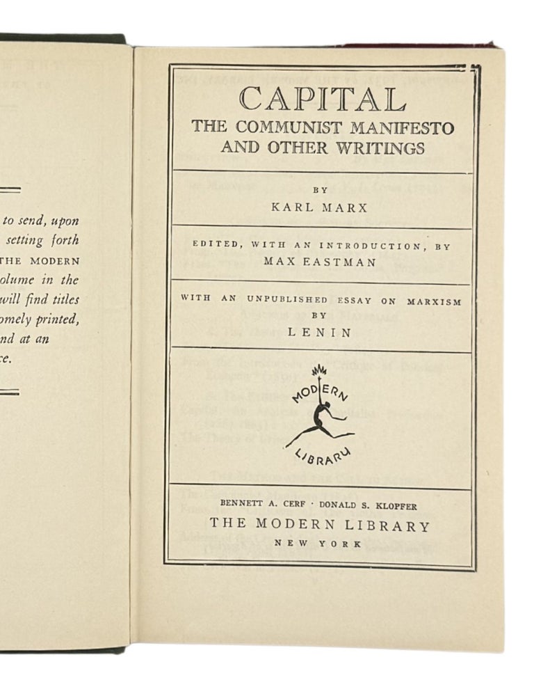 capital, the communist manifesto, and other writings