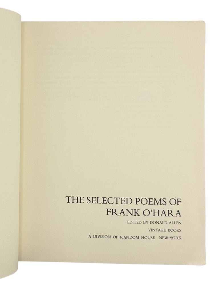 the selected poems of frank o'hara