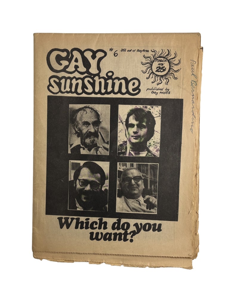 gay sunshine: a journal of gay liberation