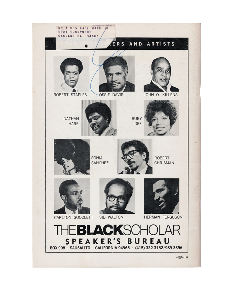 the black scholar volume 2, no. 5, january 1971; black literature
