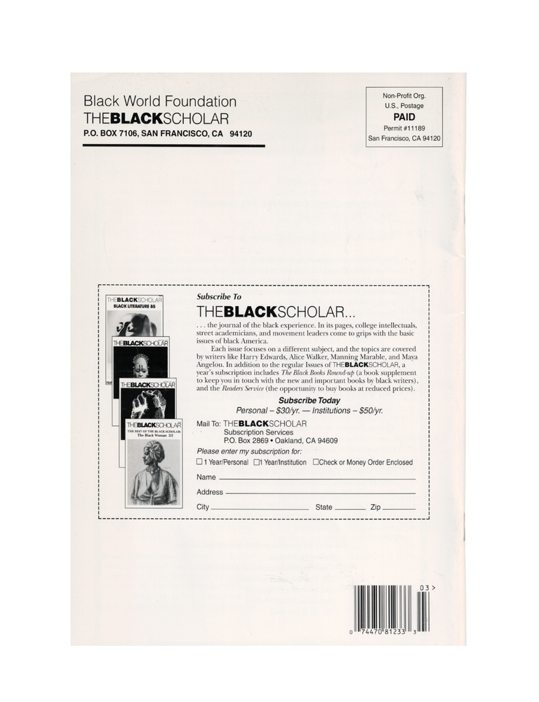 the black scholar volume 25, no. 3, summer 1995; affirmative action