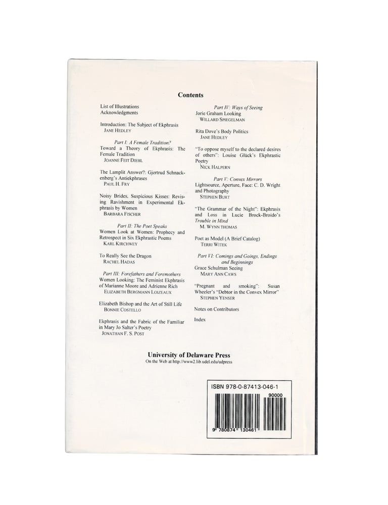 in the frame: women's ekphrastic poetry from marianne moore to susan wheeler