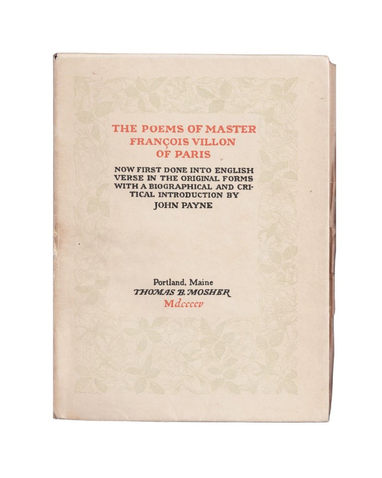 Item #2481 the poems of master françois villon of paris. françois villon