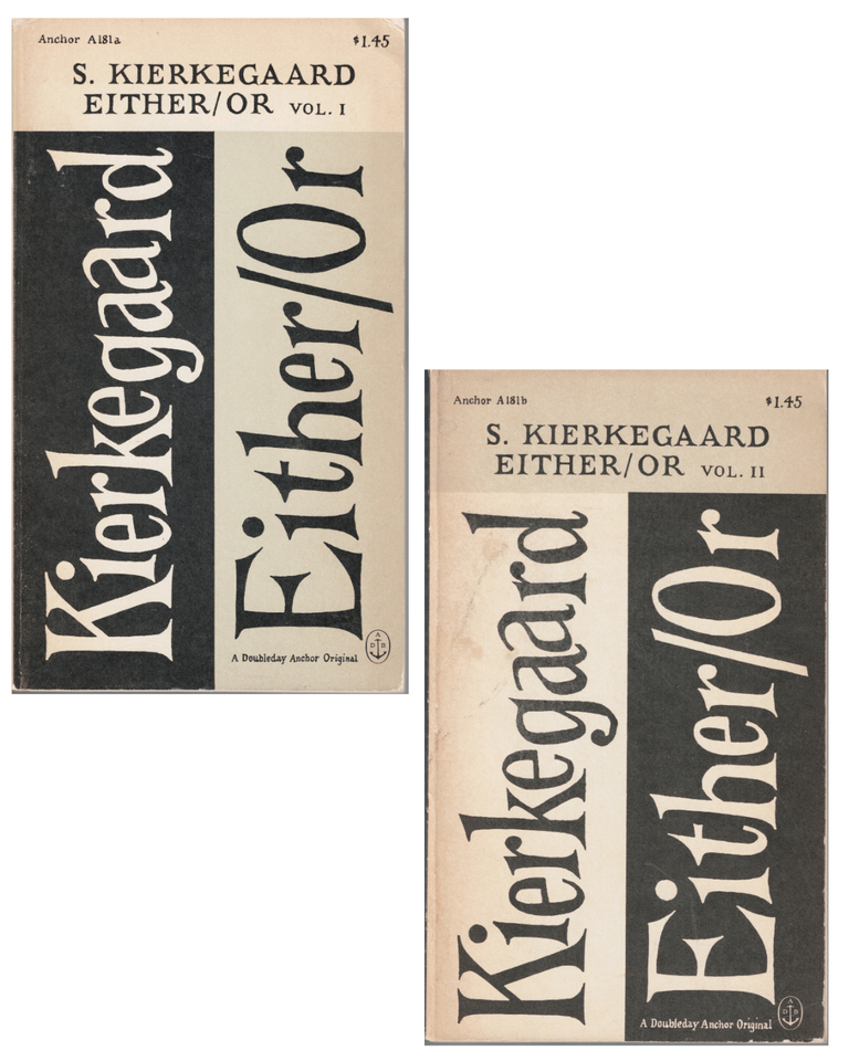 Item #2512 either/or (2 vols). søren kirkegaard