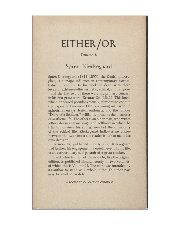 either/or (2 vols)