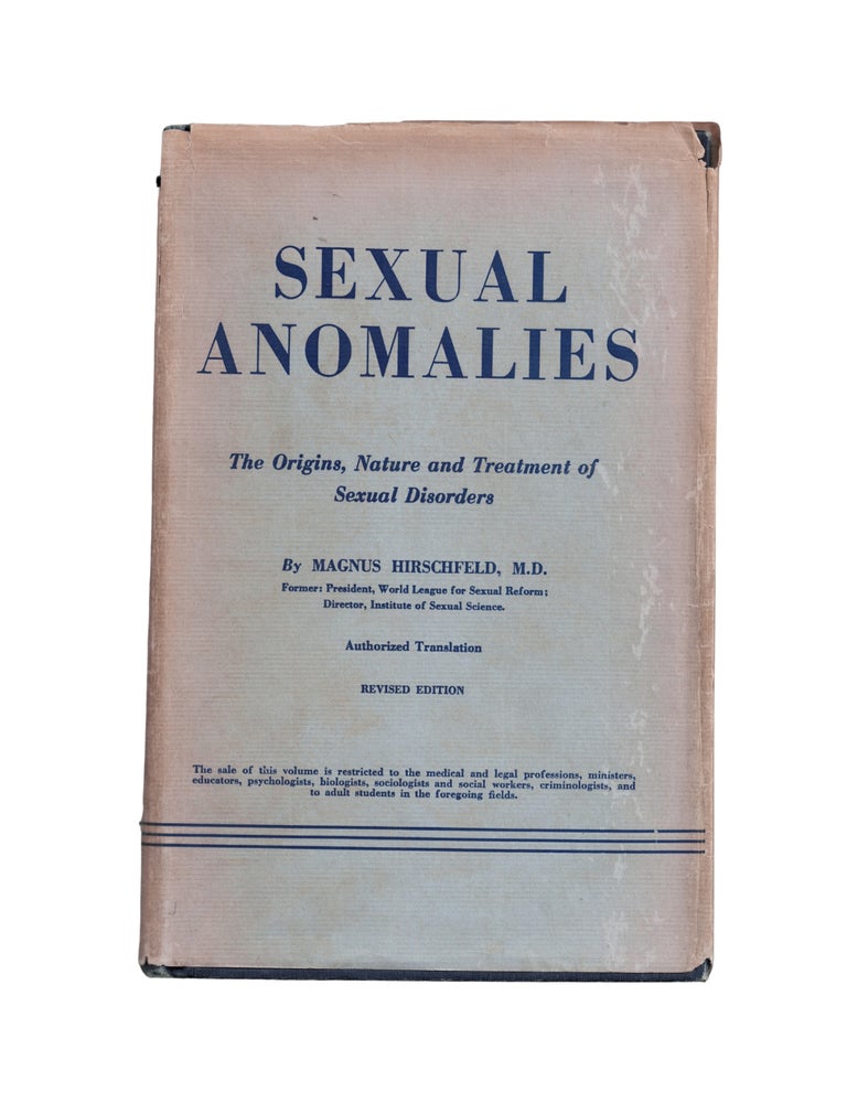 Item #2514 sexual anomalies: the origins, nature and treatment of sexual disorders. magnus...
