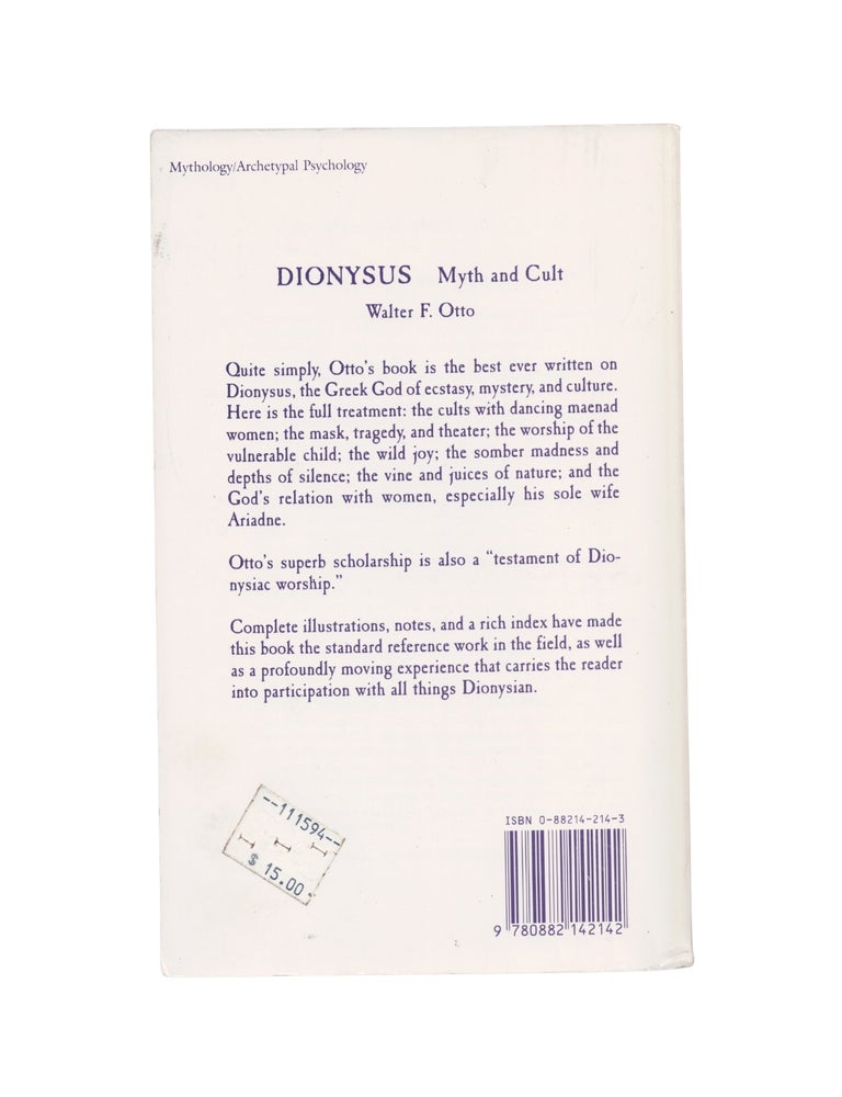 dionysus: myth and cult