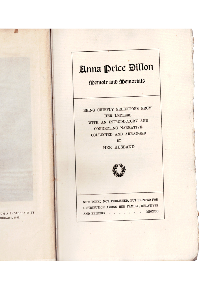 anna price dillon: memoir and memorials