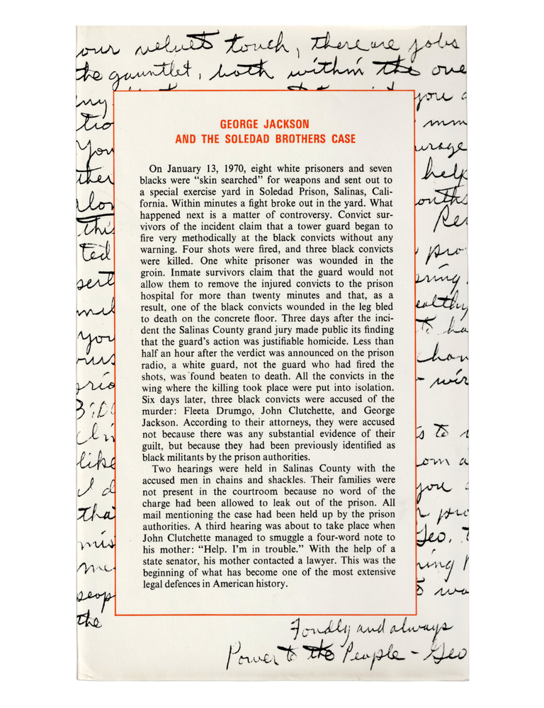 soledad brother: the prison letters of george jackson