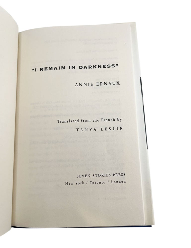 "i remain in darkness"