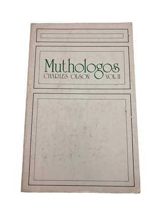 Item #806 muthologos: the collected lectures and interviews vol. ii. charles olson