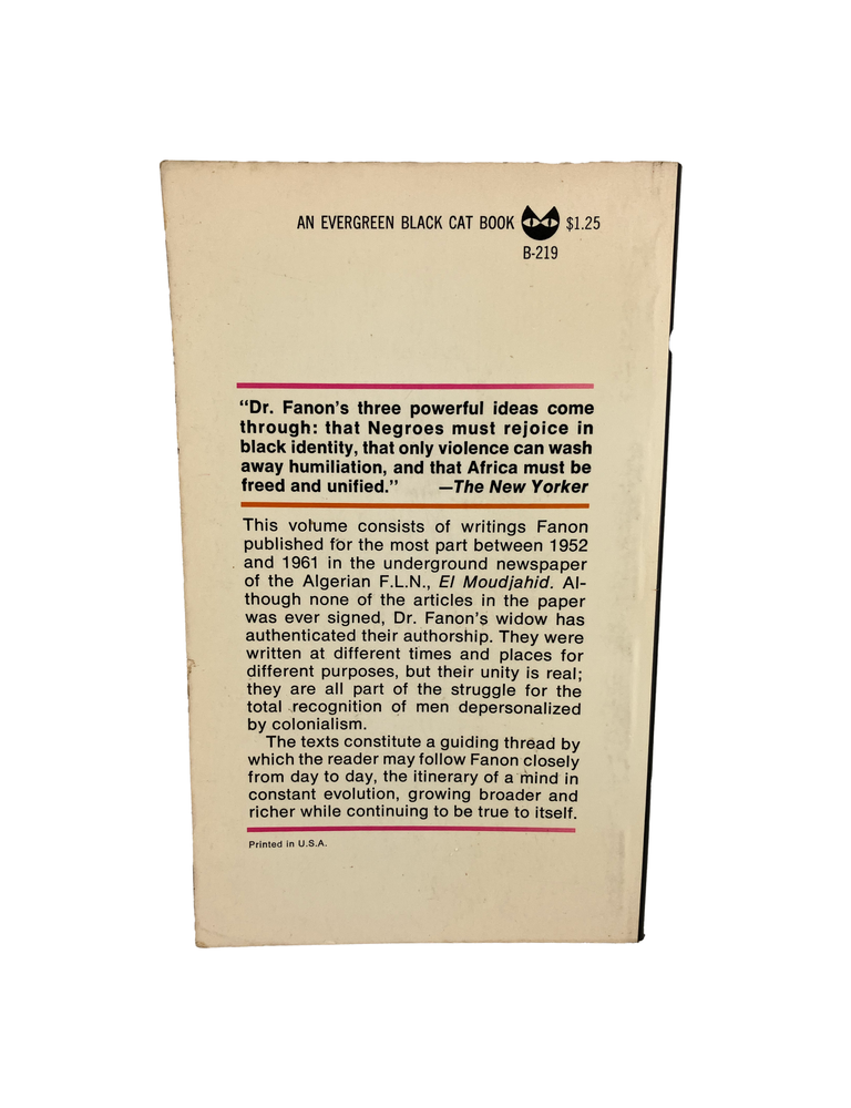 toward the african revolution: political essays