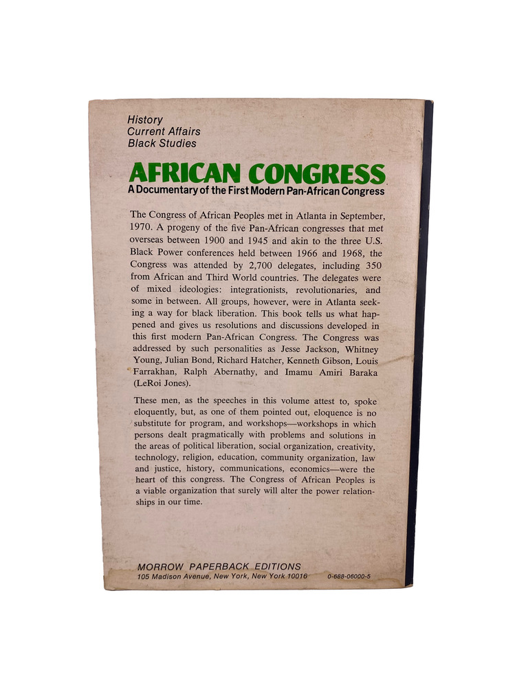 african congress: a documentary of the first modern pan-african congress
